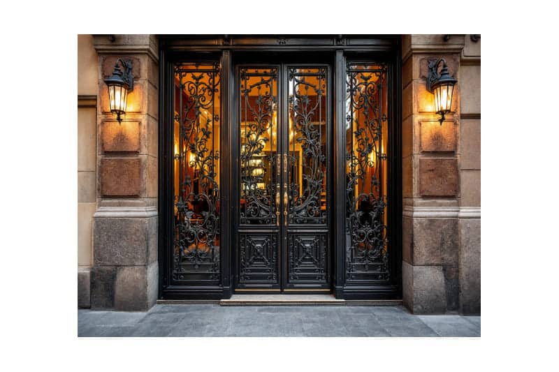 entrada principal puertas forja iluminadas min